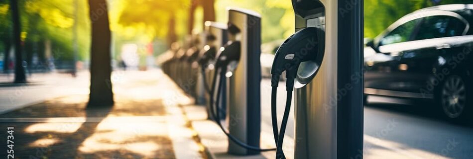 Super cargadores eléctricos para coches eléctricos.